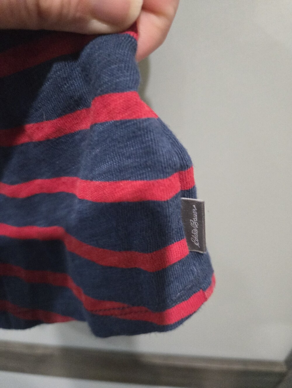 Eddie Bauer 100% Cotton Striped T-Shirt Dress 2X Navy Red Pockets Casual Relaxed - Picture 5 of 6